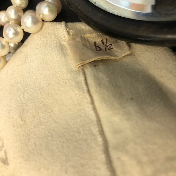 Vintage 50s Milore Kid Leather Gloves, Retro Cream Gloves, Sz  6 1/2 - Picture 10 of 10